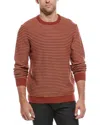 Faherty Stripe Crewneck Sweater In Red