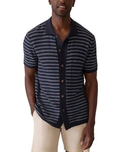 Faherty Cashmere-blend Sweater Shirt In Blue