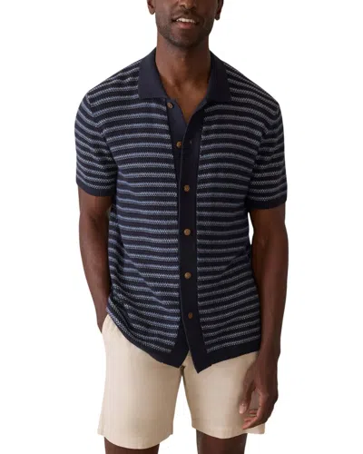 Faherty Cashmere-blend Sweater Shirt In Blue