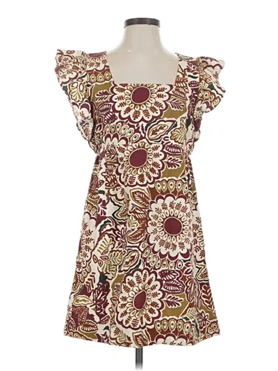 Pre-owned Faherty Casual Dress In Burgundy