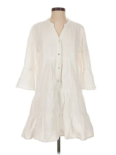 Pre-owned Faherty Casual Dress In White
