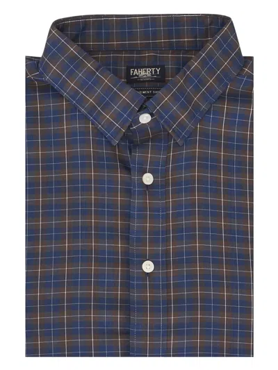Faherty Check-pattern Shirt In Blue
