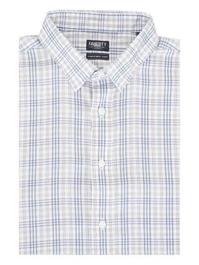 Faherty Check-pattern Shirt In White