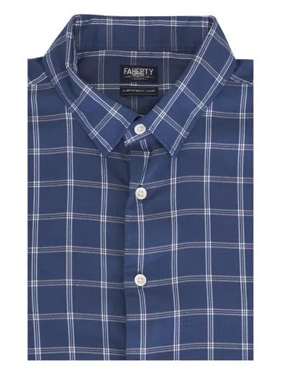 Faherty Checked Shirt In Blue