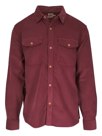 Faherty Chest-pocket Overshirt In Red