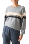 Faherty Coastal Cloud Crew T-shirt In Blue Western Stripe