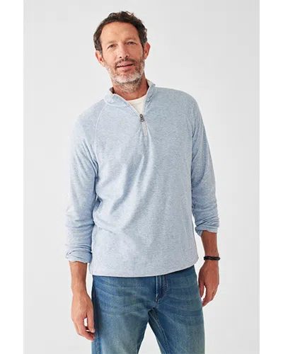 Faherty Cloud 1/4-zip Pullover In Blue