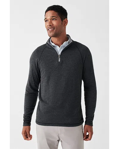 Faherty Cloud Quarter Zip Sweatshirt In Charcoal Heather In Grey