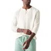 Faherty Cloud Long Sleeve Henley In Ivory Heather