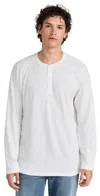 Faherty Buttoned Long-sleeve Henley T-shirt In Ivory Heather