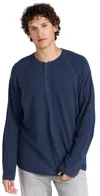 Faherty Cloud Long Sleeve Henley Navy Heather In Navy Heather
