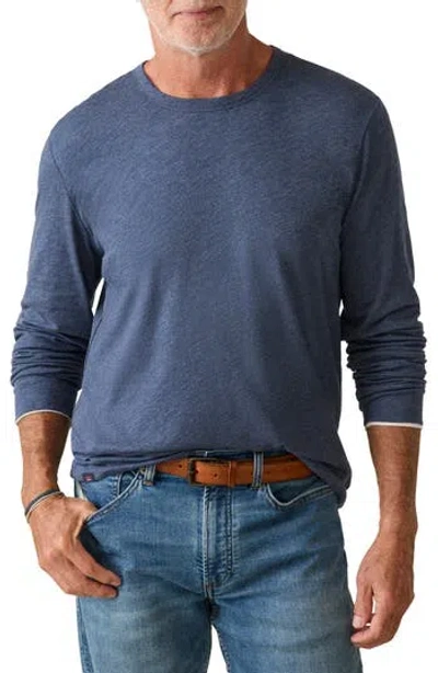 Faherty Cloud Reversible Crewneck T-shirt In Blue