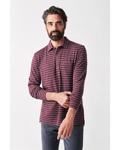 Faherty Cloud Striped Polo Shirt In Purple