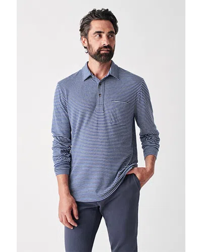 Faherty Cloud Striped Polo Shirt In Blue