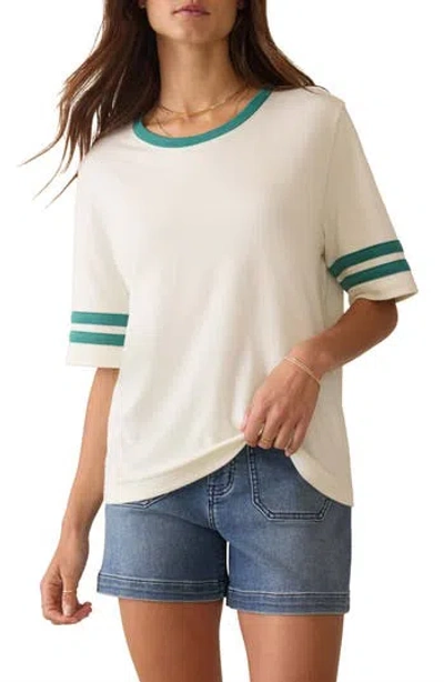 Faherty Cloud Varsity Cotton & Modal T-shirt In White