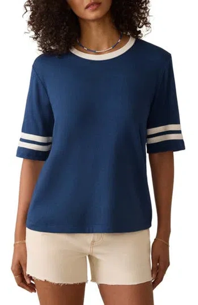 Faherty Cloud Varsity Cotton & Modal T-shirt In Blue