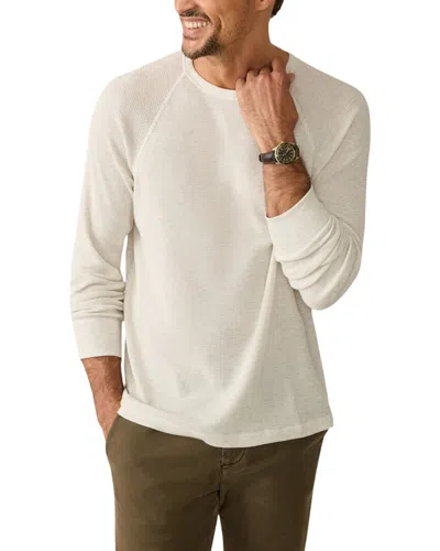 Faherty Cloud Waffle Crew T-shirt In Neutral