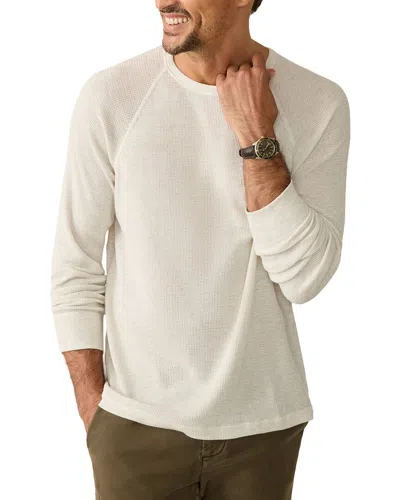 Faherty Cloud Waffle Crew T-shirt In White