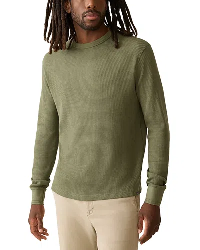 Faherty Cloud Waffle Knit Crew In Deep Fern