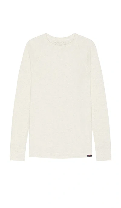 Faherty Cloud Waffle Long Sleeve Shirt In White