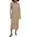 Faherty Coastal Cashmere Maxi Shirtdress In Brown