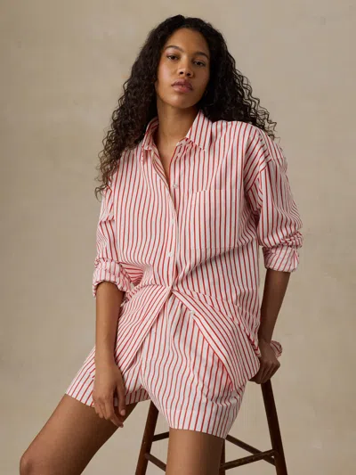 Faherty Coastal Poplin Boxer Short In Pink