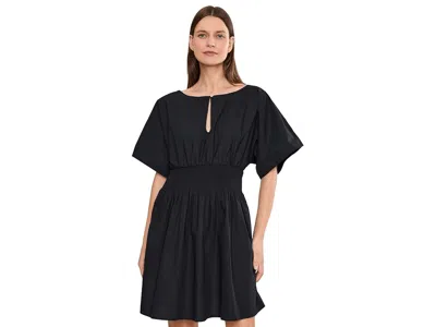 Faherty Coastal Poplin Elia Mini Smocked Dress Women's Dress Black: Xs