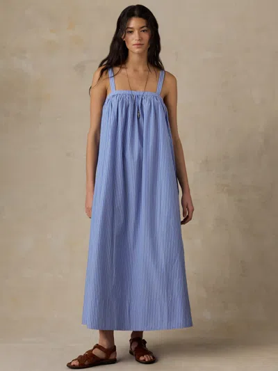 Faherty Coastal Poplin Emmy Dress In Blue