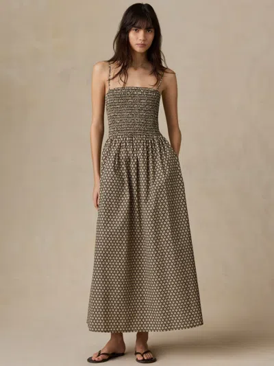 Faherty Coastal Poplin Lucia Dress In Brown