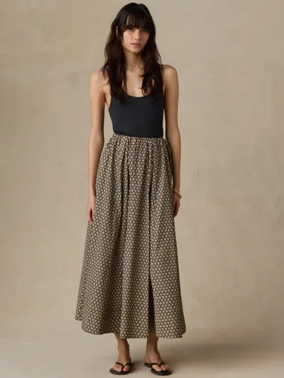 Faherty Coastal Poplin Nera Skirt In Black