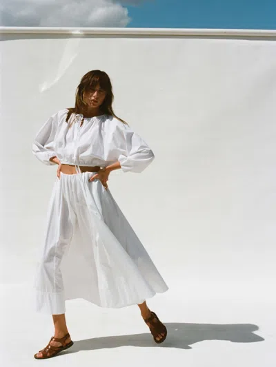 Faherty Coastal Poplin Nera Skirt In White