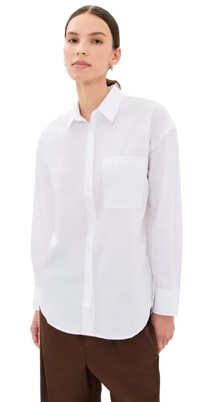 Faherty Coastal Poplin Oversized Shirt White