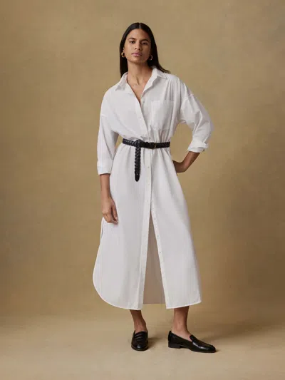 Faherty Coastal Poplin Rio Shirt Dress In Gray