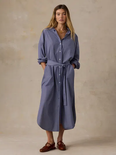 Faherty Coastal Poplin Rio Shirtdress In Blue