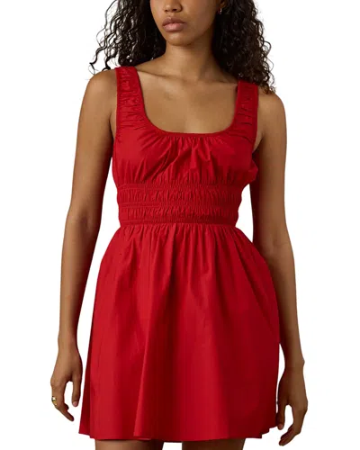 Faherty Coastal Poplin Sunseeker Mini Dress In Red