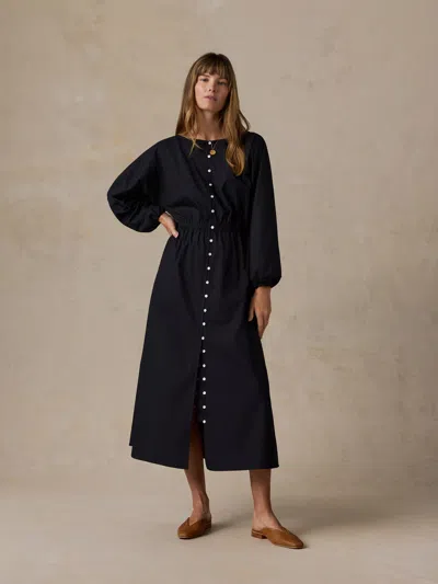 Faherty Coastal Poplin Suri Dress In Blue