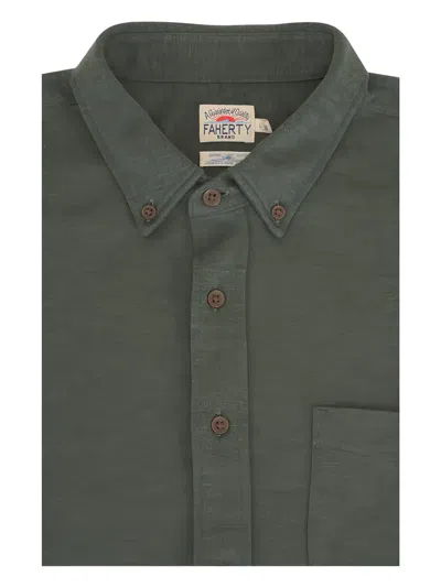 Faherty Coastline Button-down Shirt In Green