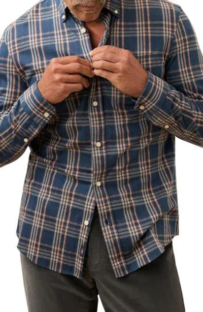 Faherty Coastline Knit Button-down Shirt In Blue