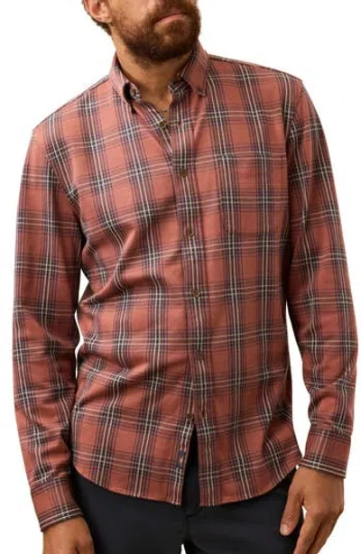 Faherty Coastline Knit Button-down Shirt In Brown
