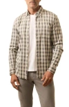 Faherty Coastline Knit Plaid Button Down Shirt In Brown