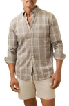 Faherty Coastline Knit Plaid Button Down Shirt In Neutral