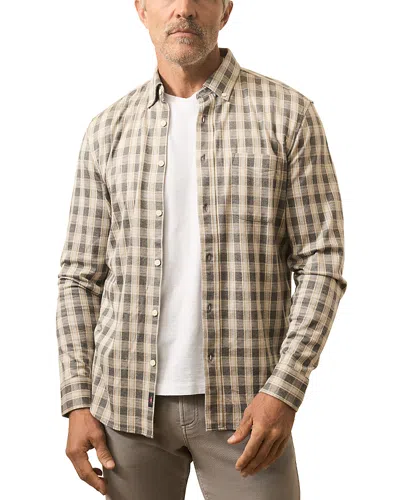 Faherty Coastline Knit Plaid Button Down Shirt In Neutral