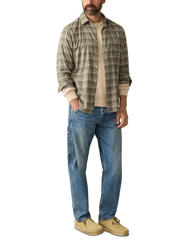 Faherty Coastline Knit Plaid Button Down Shirt In Brown