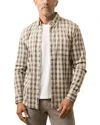 Faherty Coastline Knit Plaid Button Down Shirt In Brown