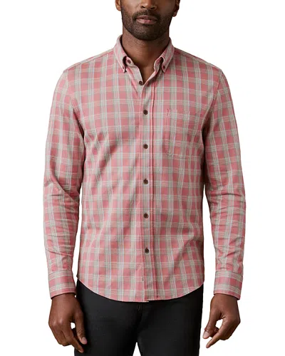Faherty Coastline Knit Plaid Button Down Shirt In Red