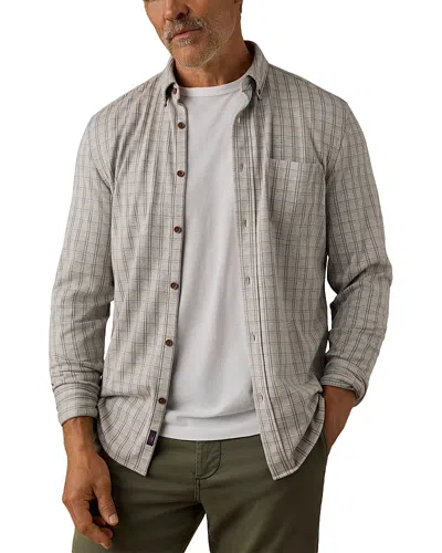 Faherty Coastline Knit Plaid Button Down Shirt In Black