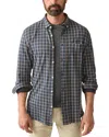 Faherty Coastline Knit Plaid Button Down Shirt In Blue
