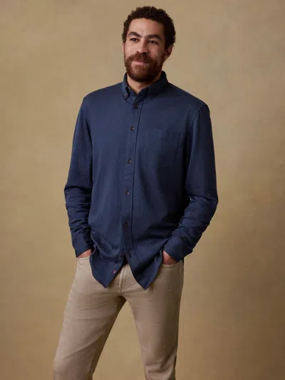 Faherty Coastline Knit Shirt In Blue