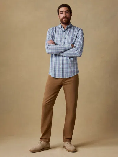 Faherty Coastline Knit Shirt In Blue