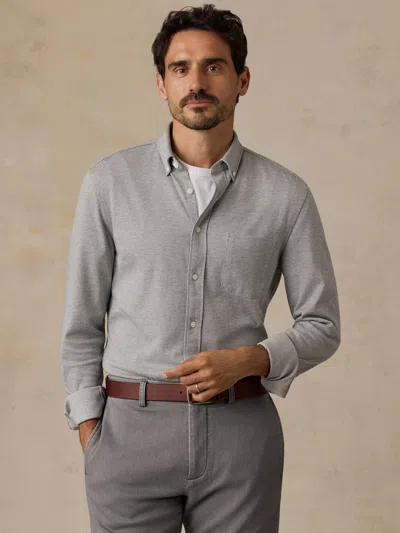 Faherty Coastline Knit Shirt In Gray